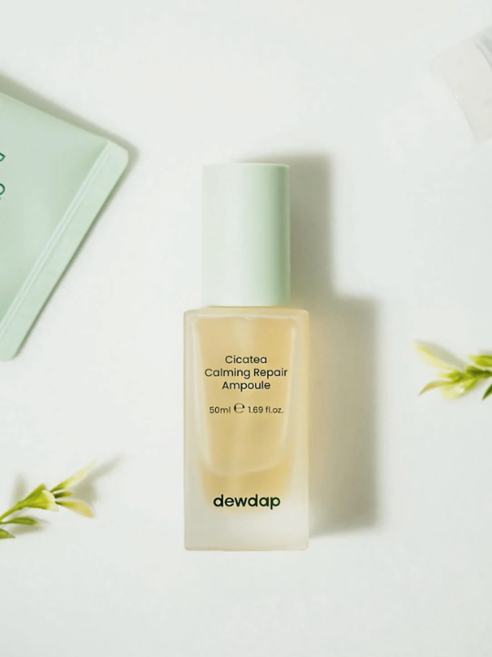 Dewdap Cicatea Calming Repair Ampoule bottle on a white background