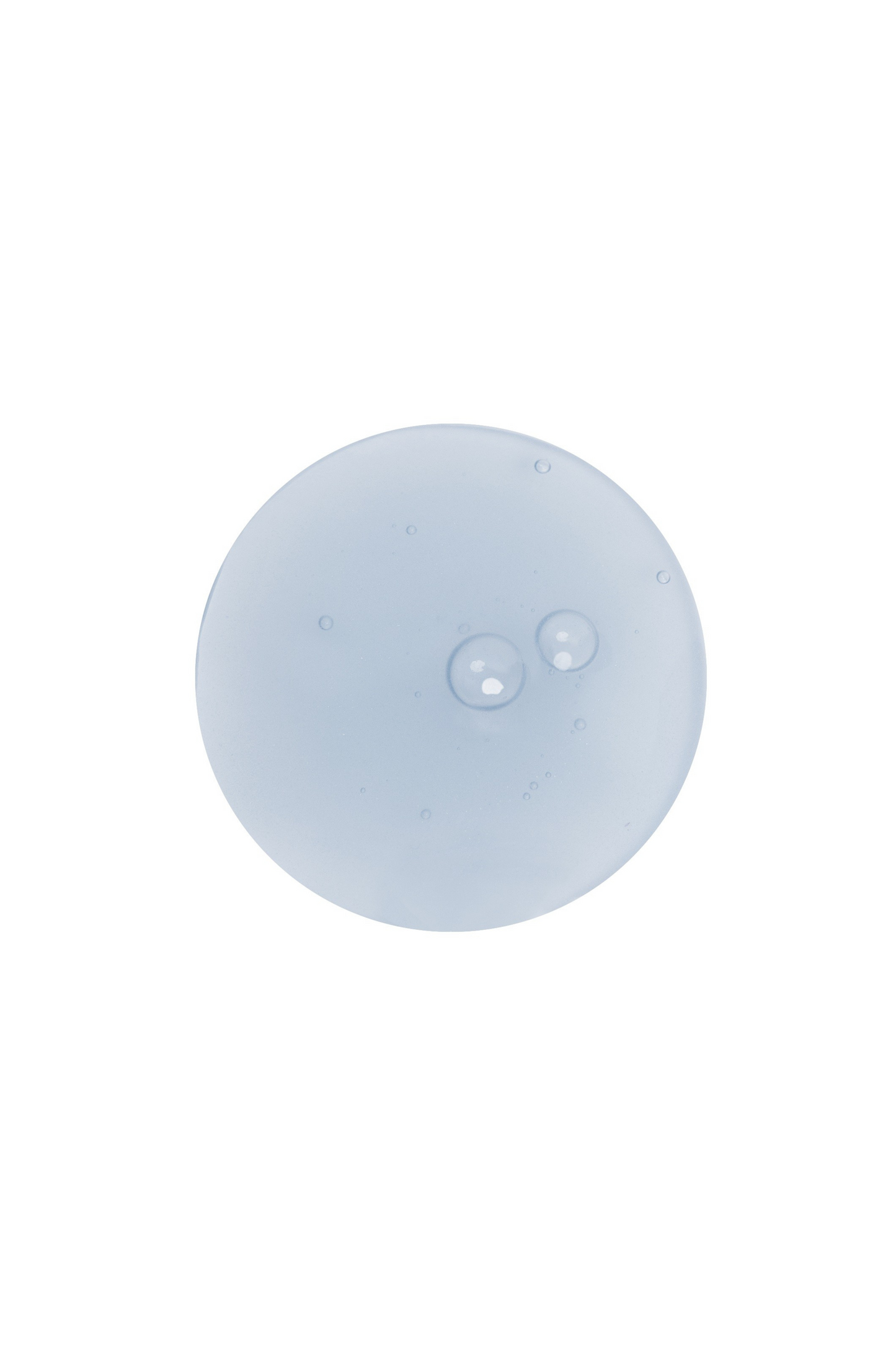 A round blue drop of Meisani's Blue Elixir Retinol Serum against a white background.
