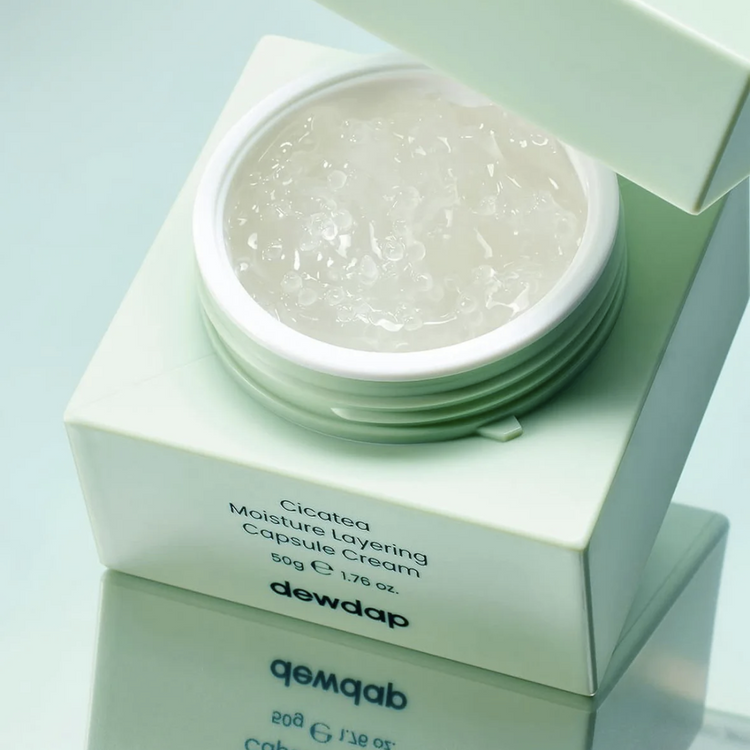 Dewdap Cicatea Moisture Layering Capsule Cream open lid