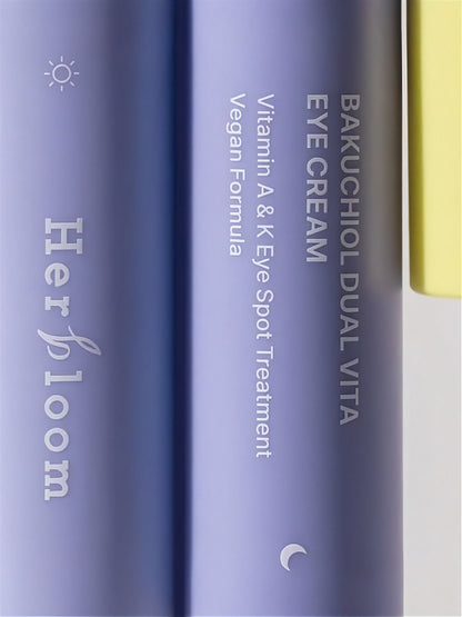 Close up of two tubes of Herbloom Bakuchiol Dual Vita Eye Cream.