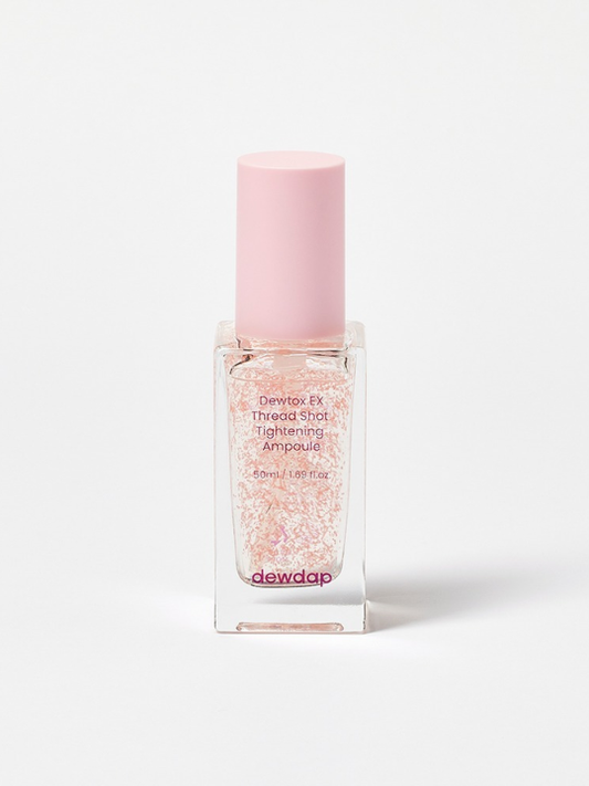 Dewdap Detox Ex Thread Shot Tightening Ampoule against white background. Available at Sinless Skincare.