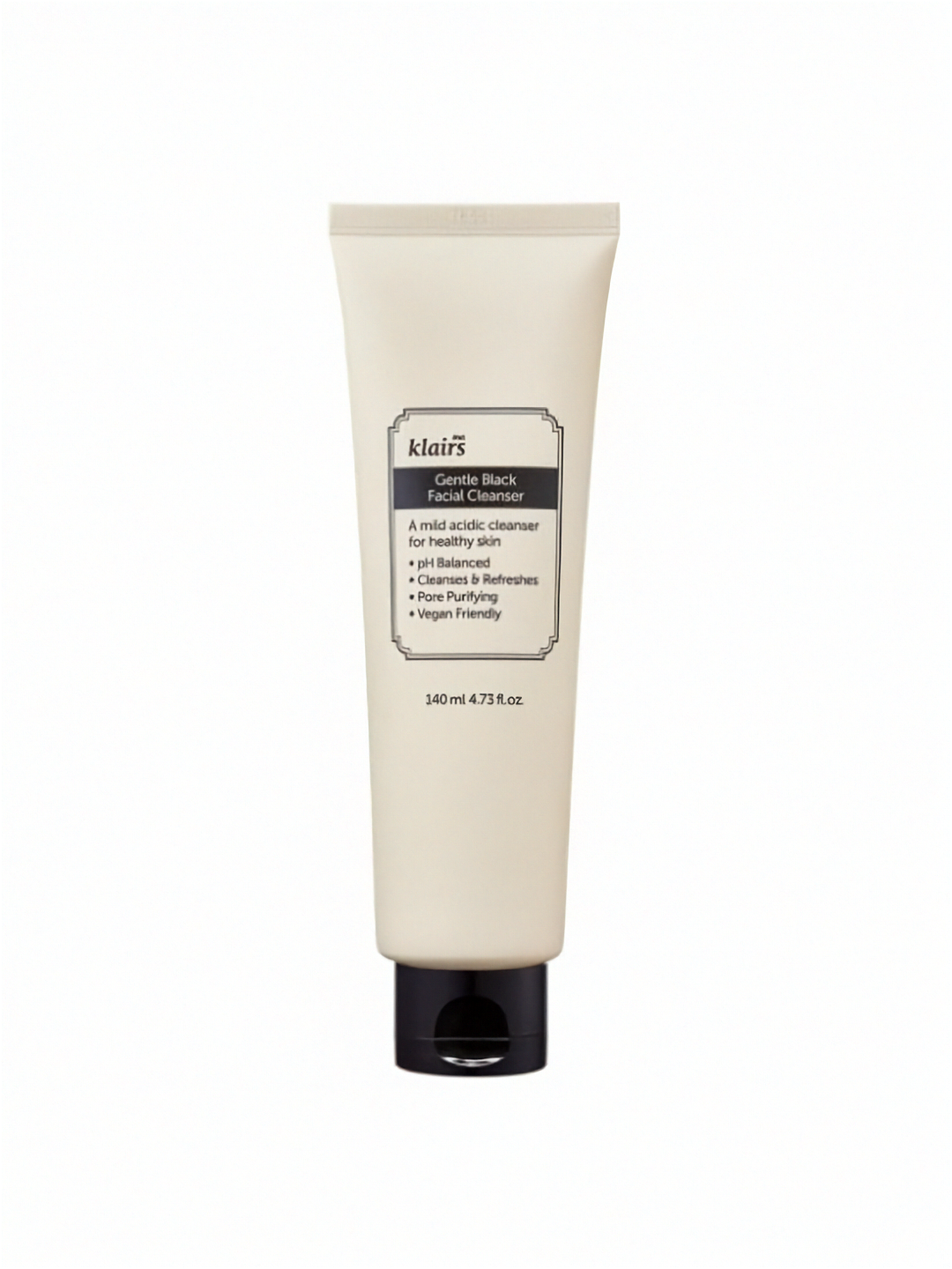 Tube of Klairs Gentle Black Facial Cleanser 140ml on a white background