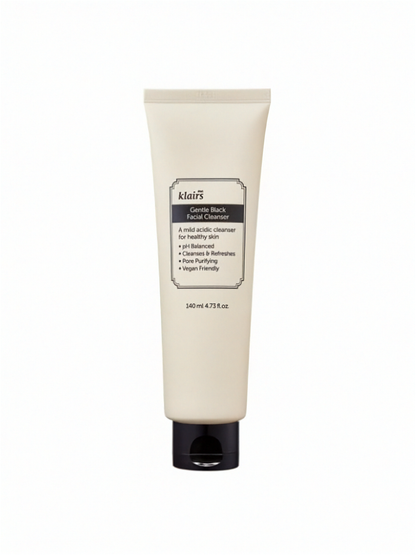 Tube of Klairs Gentle Black Facial Cleanser 140ml on a white background