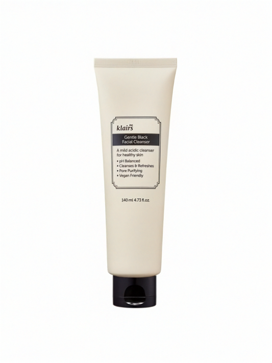 Tube of Klairs Gentle Black Facial Cleanser 140ml on a white background