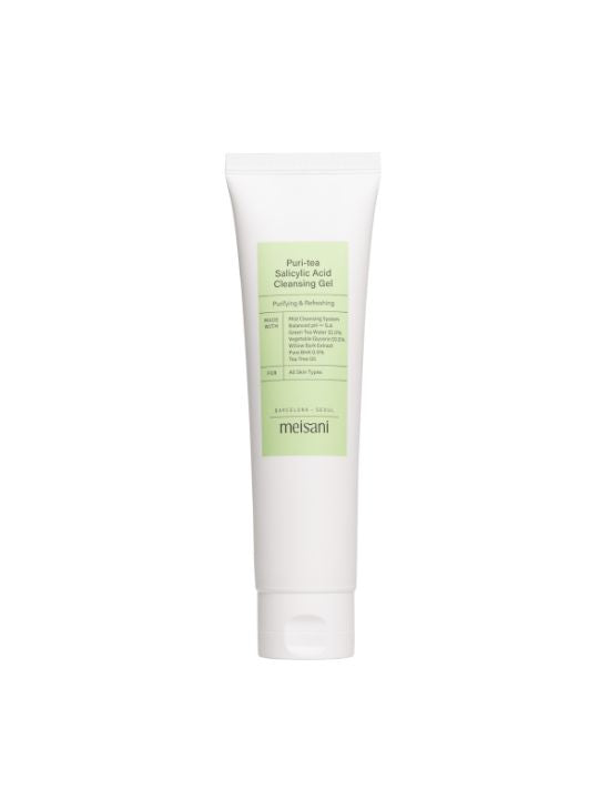 Meisani Puri-Tea Salicylic Acid Cleansing Gel – full-size bottle on white background