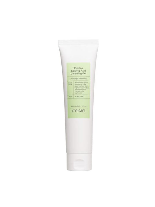 Meisani Puri-Tea Salicylic Acid Cleansing Gel – full-size bottle on white background