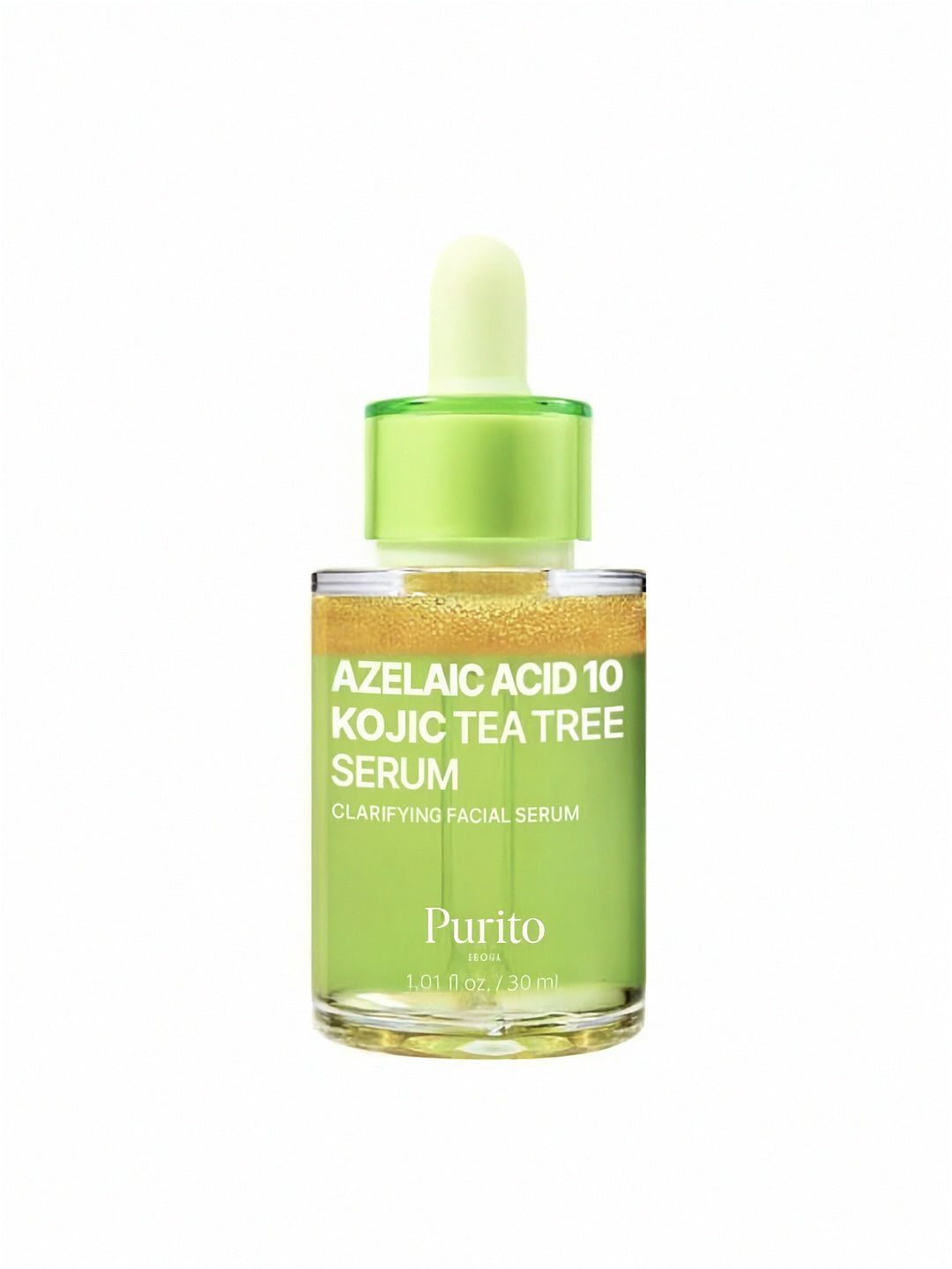 Purito Seoul Azelaic Acid 10 Kojic Tea Tree Serum bottle on a white background