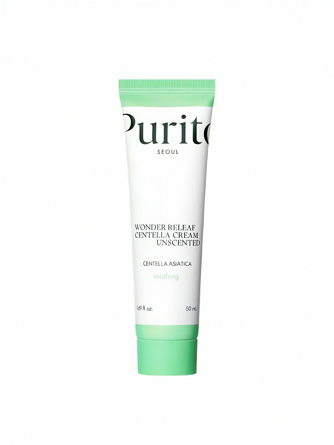 Purito Wonder Releaf Centella Unscented Cream tube on a white background