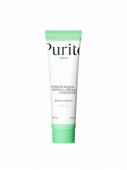 Purito Wonder Releaf Centella Unscented Cream tube on a white background