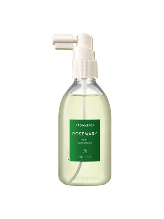 Bottle of Aromatica Rosemary Root Enhancer on a white background