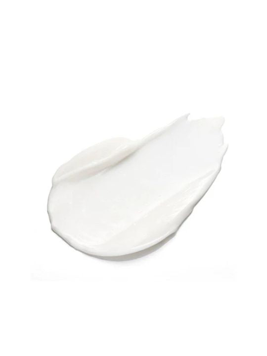 White cream swatch on a white background