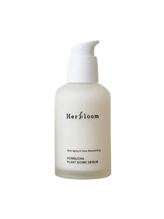 Bottle of Herbloom Kombucha Plant Biome Serum on a white background