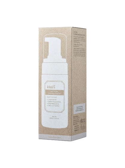 Klairs Rich Moist Foaming Cleanser retail packaging on a white background