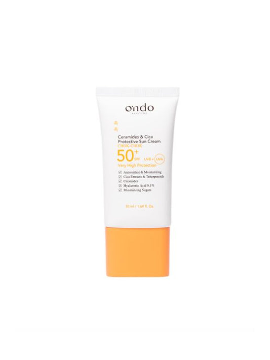 Ondo Beauty Ceramides & Cica Protective Sun Cream on  white background