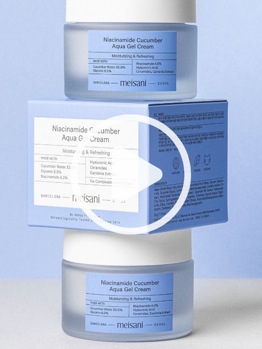 Unboxing of Meisani's Niacinamide Cucumber Aqua Gel Cream.