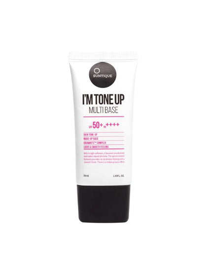 Tube of Suntique I'm Tone Up Multibase on a white background