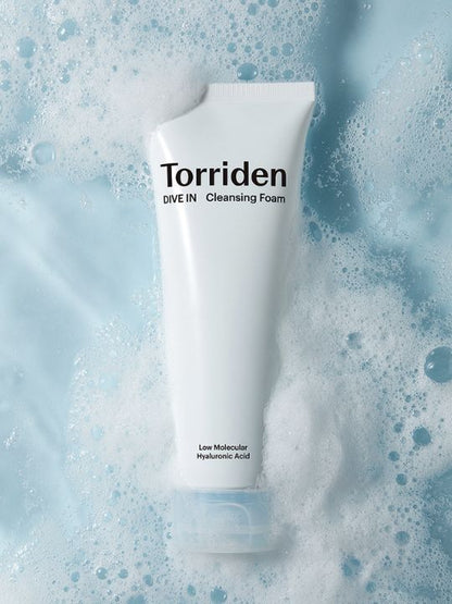 Torriden Dive In Cleansing Foam immersed in bubbles
