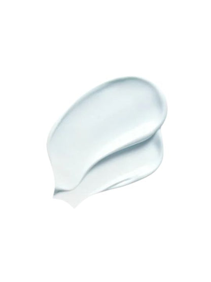 Light blue cream swatch on a white background