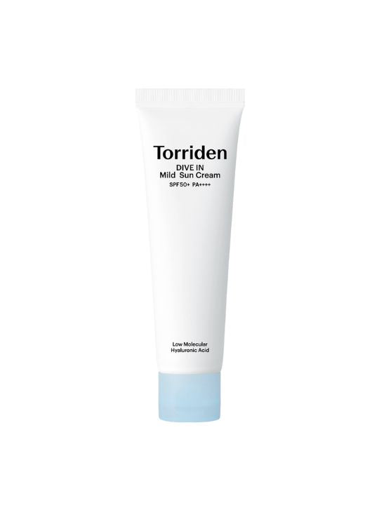 Tube of Torriden Dive In Mild Sun Cream on a white background