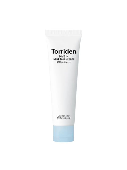 Tube of Torriden Dive In Mild Sun Cream on a white background