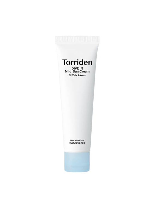 Tube of Torriden Dive In Mild Sun Cream on a white background
